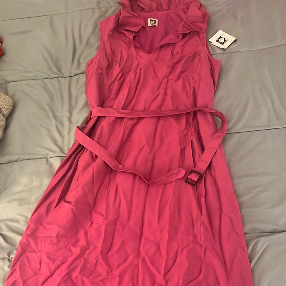 Pink dress with belt